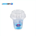 Plástico pp helado frío desechable 200 ml de taza con tapa de mascotas